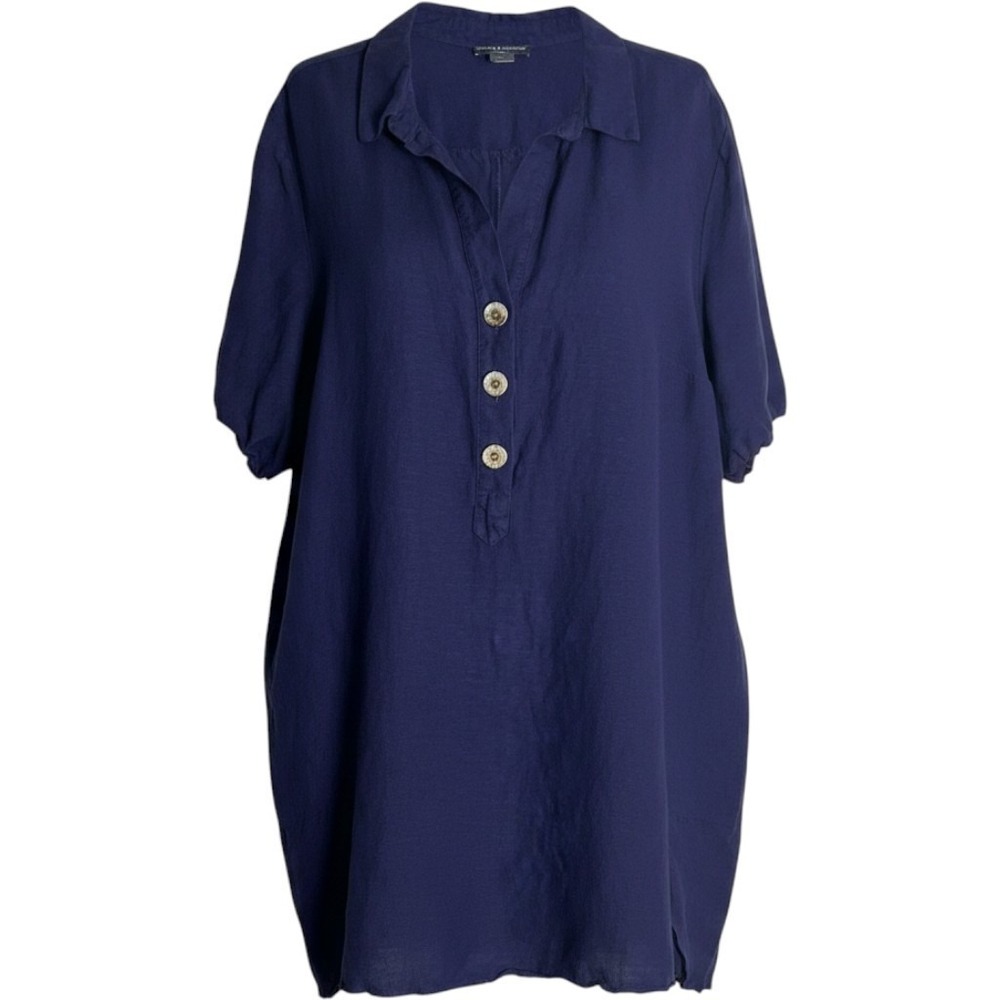 Chelsea & Theodore Indigo Blue Dress Size large 100% Cotton